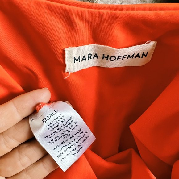Mara Hoffman Orange One-Piece Swimsuit, Size S - Picture 7 of 7